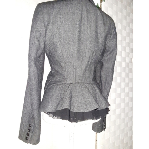 long ruffle back blazer